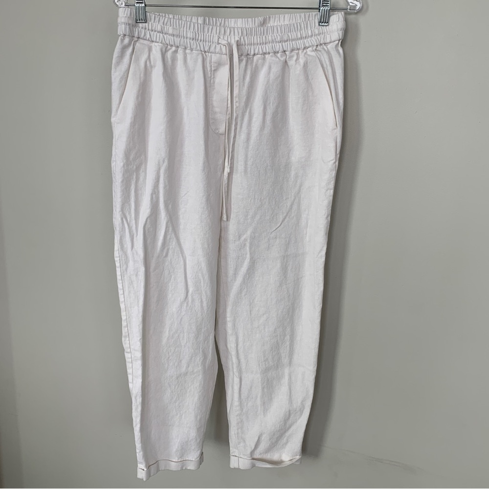 J. By J. Crew Creamy White Linen Blend Pants Size‎ 8